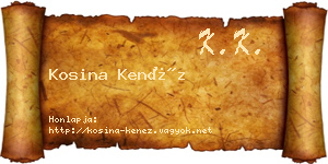 Kosina Kenéz névjegykártya
